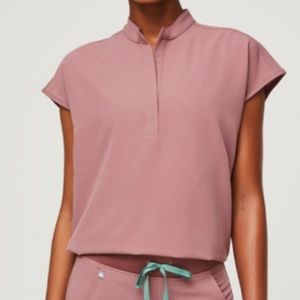 FIGS Rafaela Oversized Scrub Top XL, Mineral Mauve